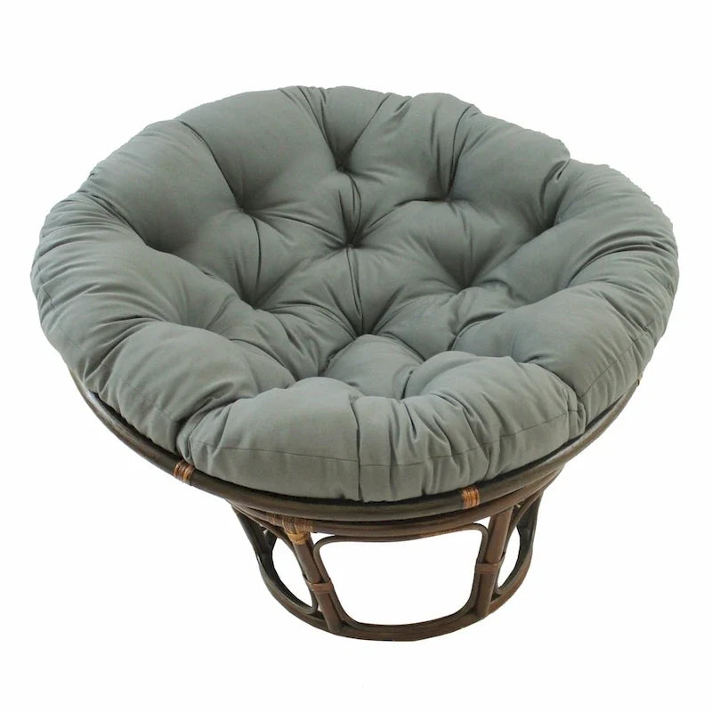 Fauteuil Papasan en rotin de 42 pouces avec coussin en sergé