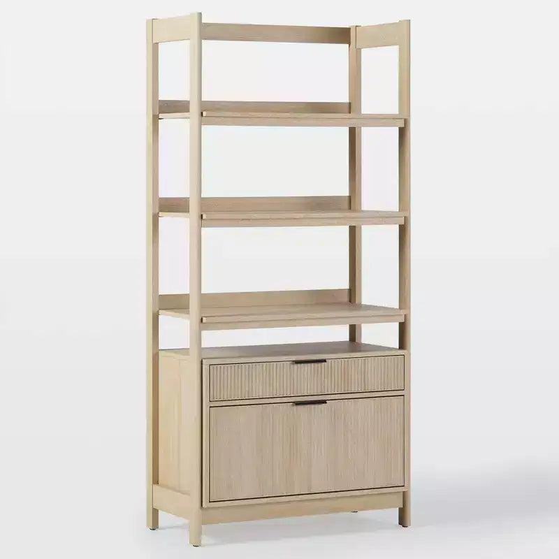 Étagère cannelée de 70 po avec tiroirs