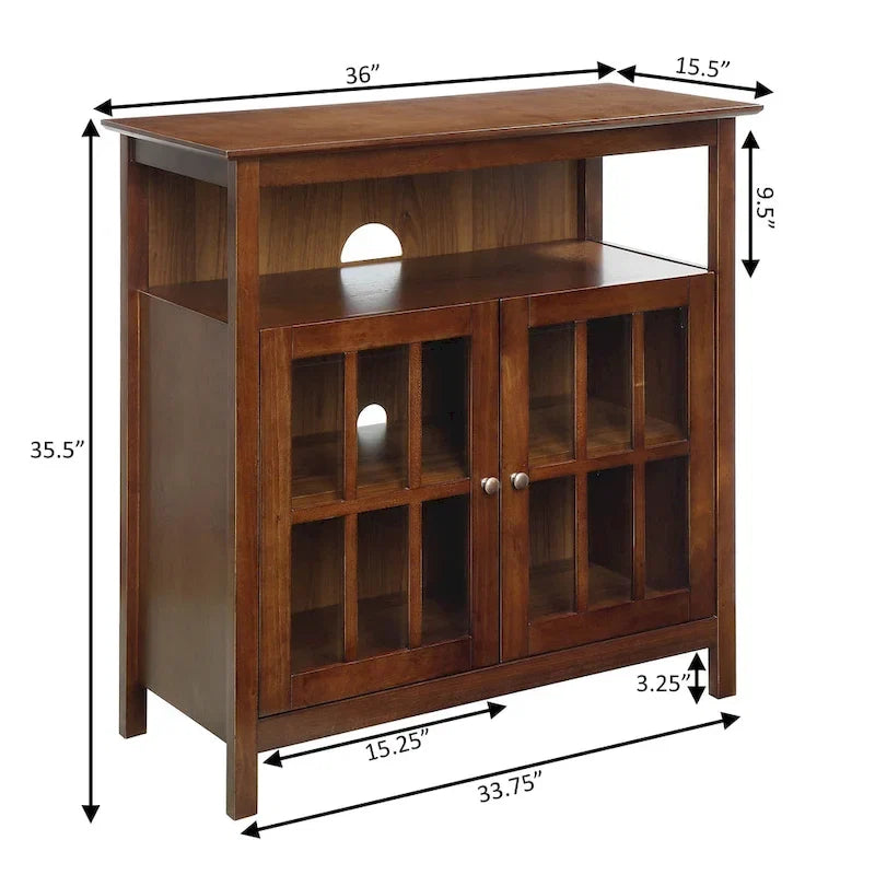 Meuble TV Big Sur Highboy de 40 pouces avec rangements, par Convenience Concepts