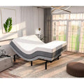 Cadre de lit réglable avec matelas en mousse à mémoire de forme au gel, massage double, ports USB, application, télécommande