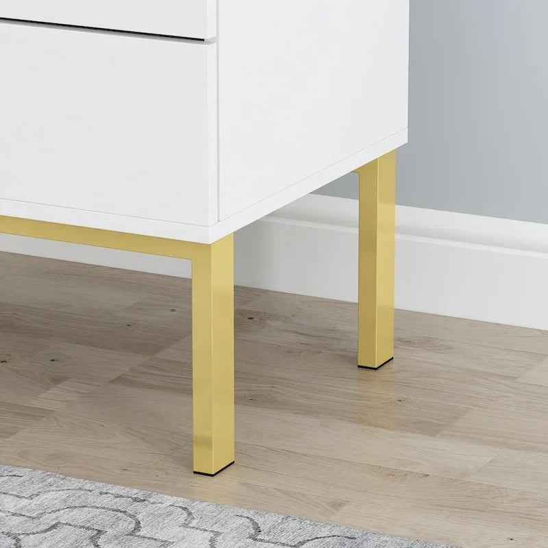 Commode de rangement à 5 tiroirs Table de chevet Meuble de rangement 60 cm L Blanc/Dos