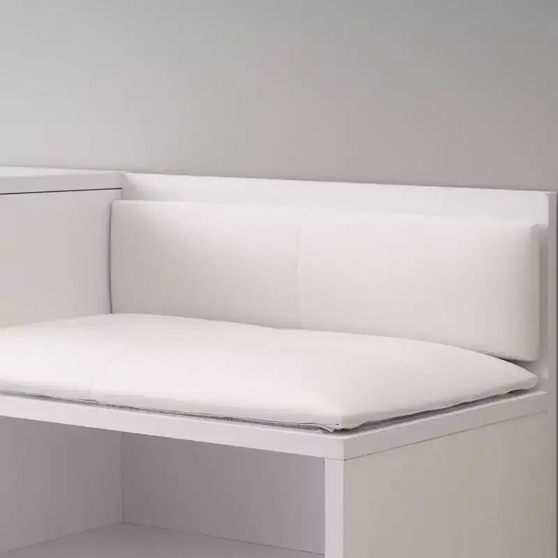 Banc à chaussures avec rangement pour entrée, coussin rembourré amovible, porte persiennée