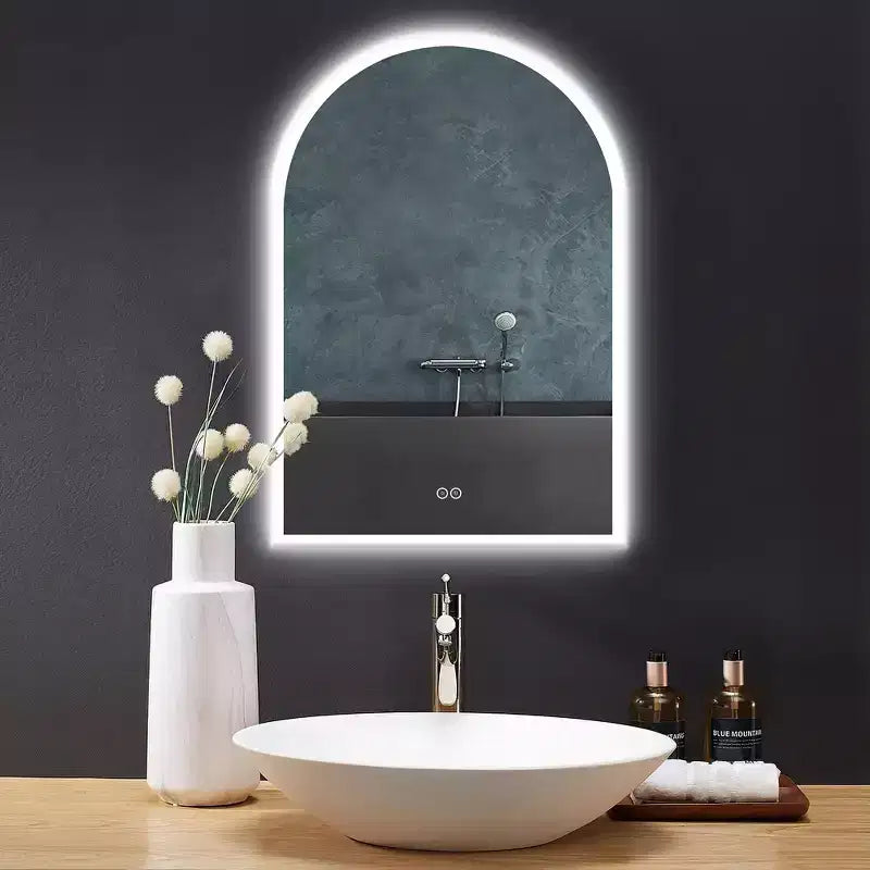 Dovelina Arched Bathroom Vanity Mirror LED Mirror with Defog