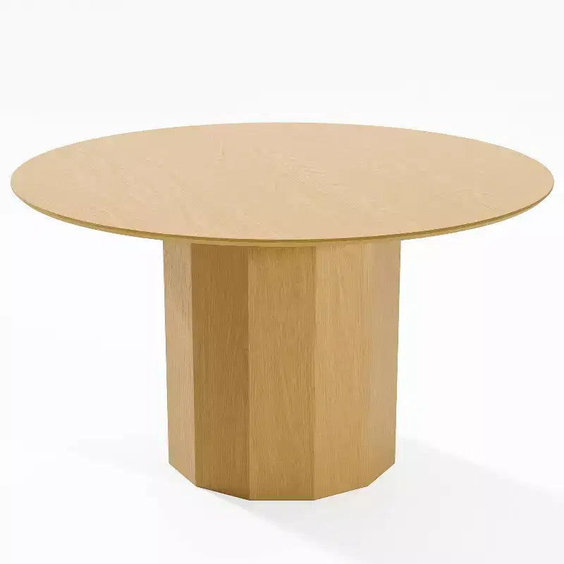 Table à manger ronde Mid-Century, 6 places, bois naturel