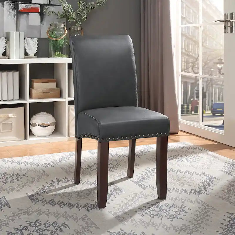 Chaise Parsons Copper Grove Five Bridge Eco en similicuir avec clous