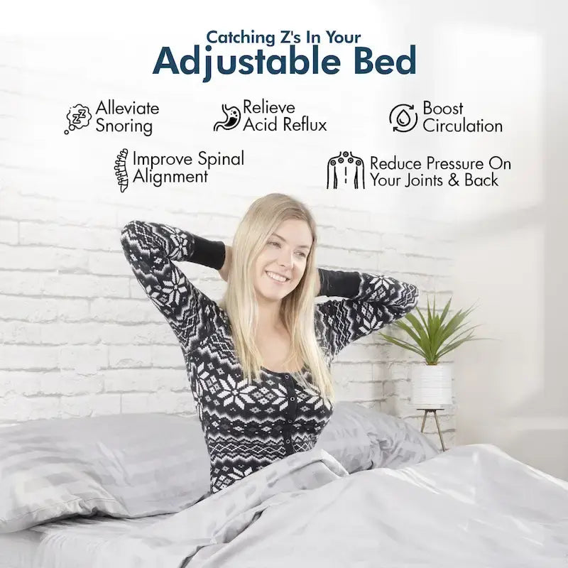 Cadre de lit réglable avec matelas en mousse à mémoire de forme au gel, massage double, ports USB, application, télécommande