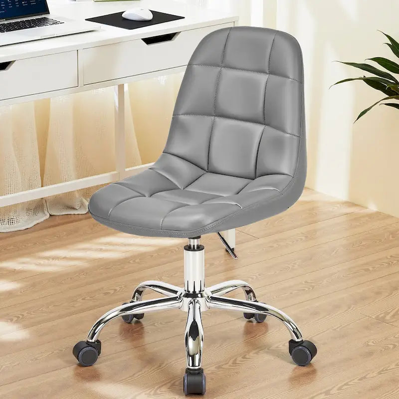 Chaise de bureau à domicile sans accoudoirs Javlergo, chaise de bureau d'ordinateur réglable en hauteur avec roulettes