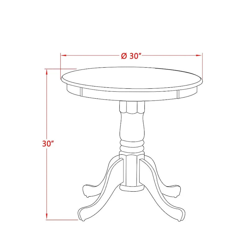 East West Furniture Eden - Table à manger ronde en bois avec piètement central, coloris Buttermilk et Cherry