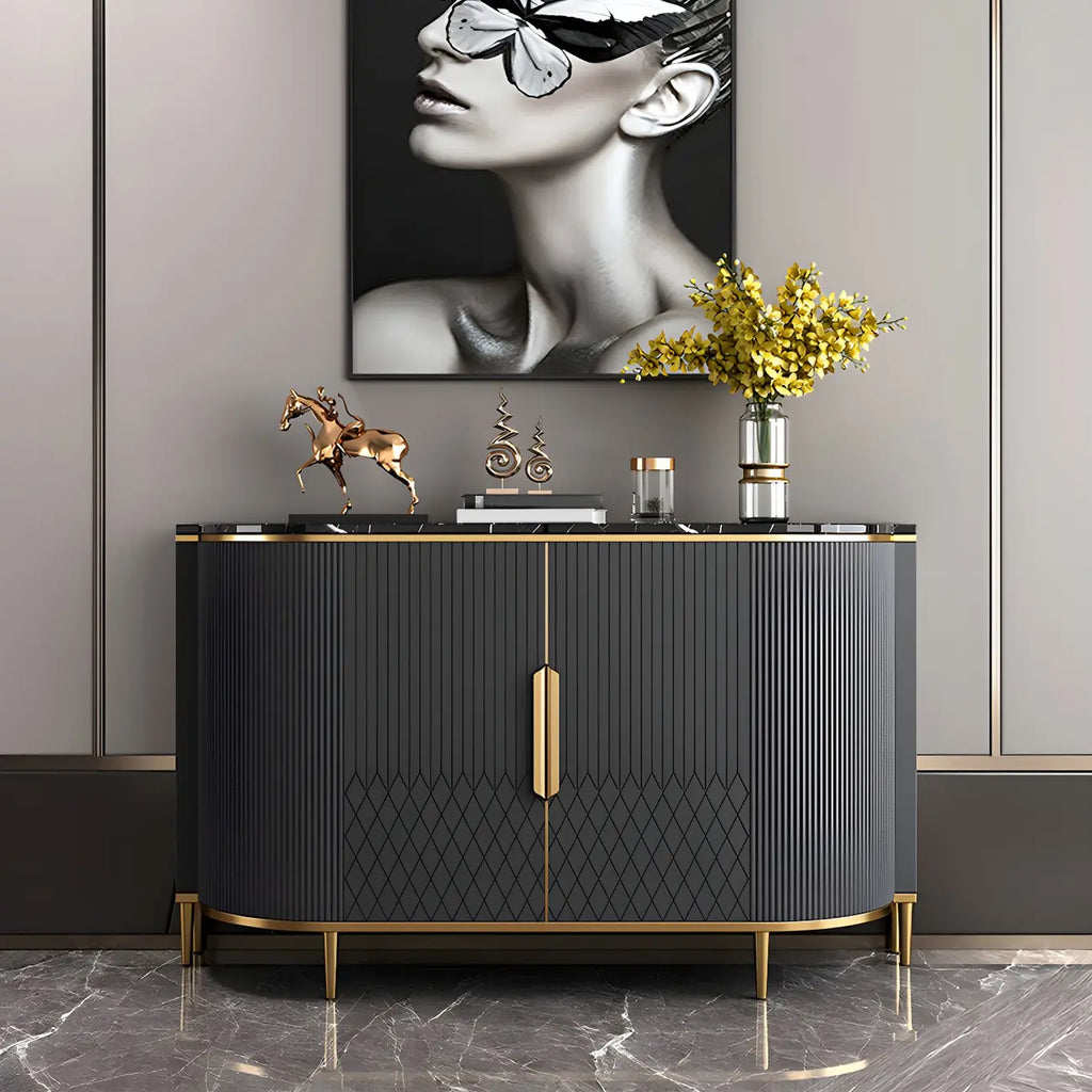 Buffet Glam Marble gris avec rangement