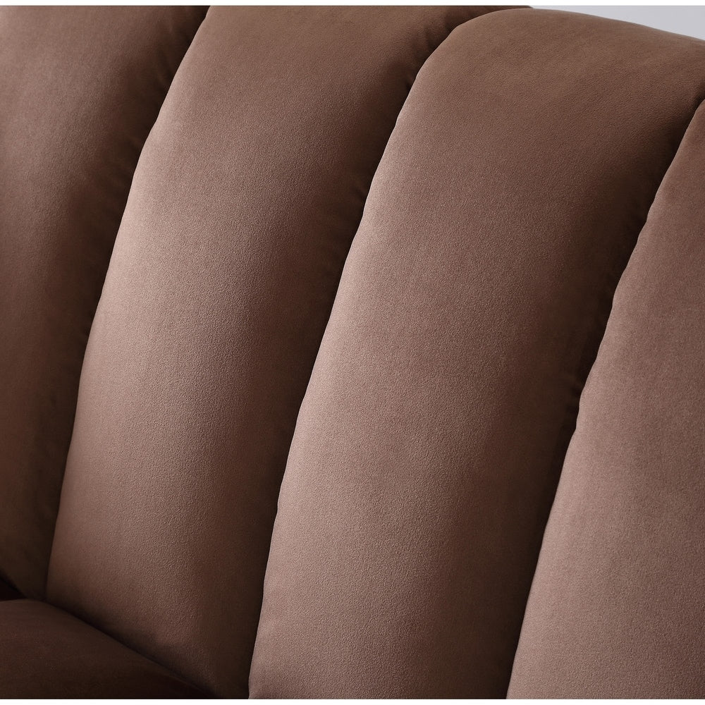Canapé convertible de salon en tissu matelassé avec dossier cannelé