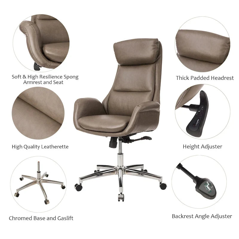 Chaise de bureau en similicuir - Pivotante - Plusieurs coloris