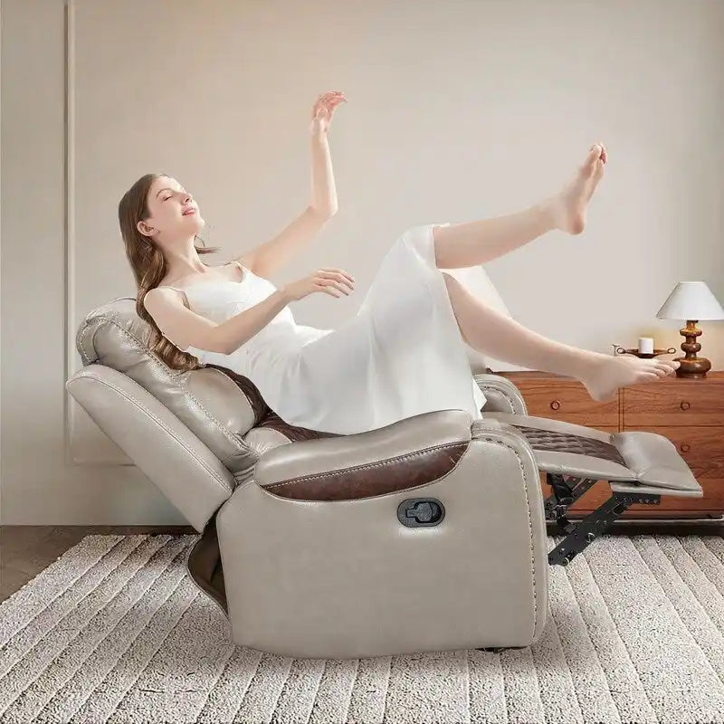 Grand fauteuil inclinable en similicuir de style américain pour salon
