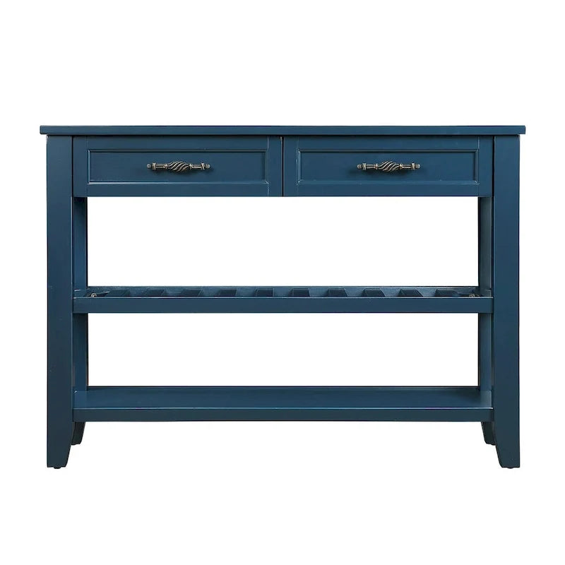 Table console de 42 po avec tiroirs et étagères à niveaux