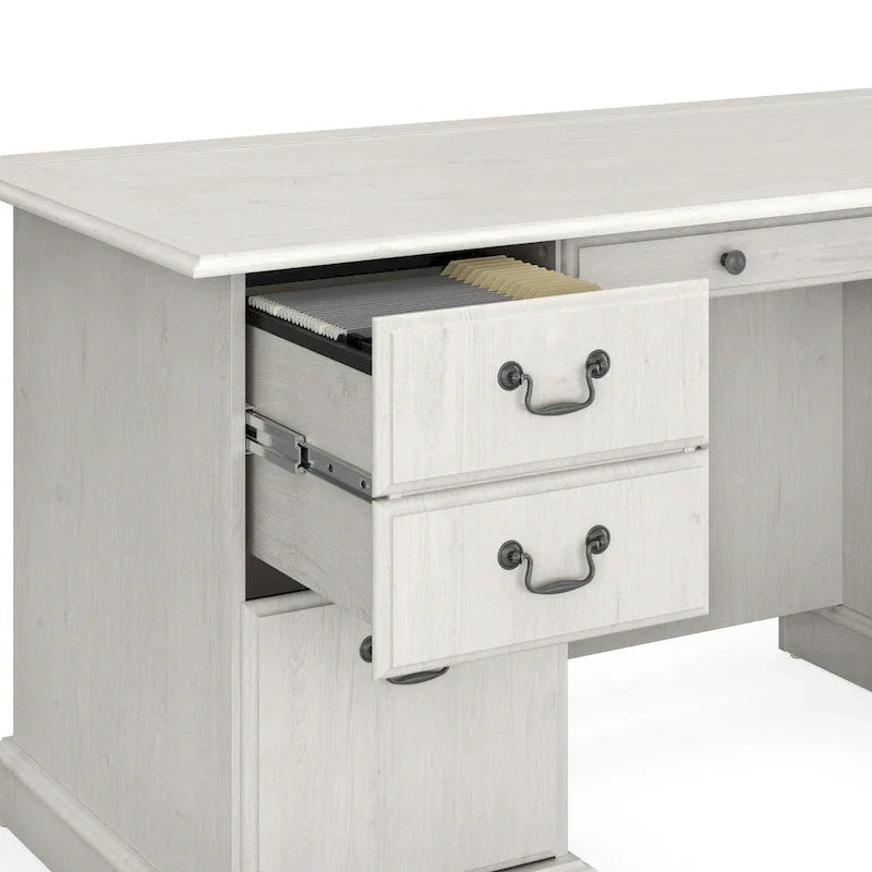 Bureau de direction Bush Furniture Saratoga avec tiroirs et rangements