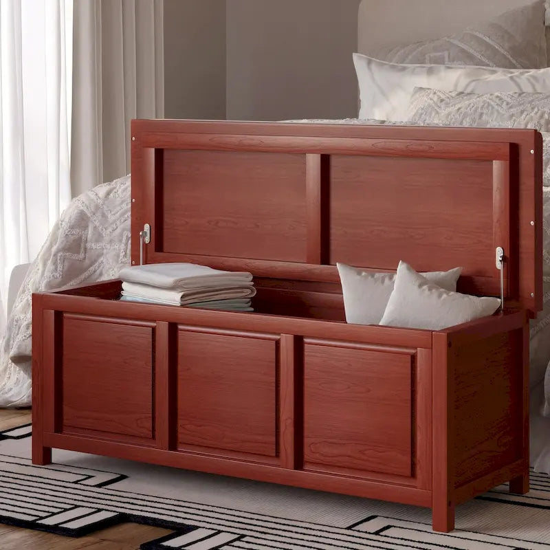 Banc de rangement ouvert en bois massif John Louis Home