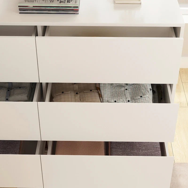 Commode pivotante 32,7H et bureau coiffeuse 6 tiroirs Blanc/Noir