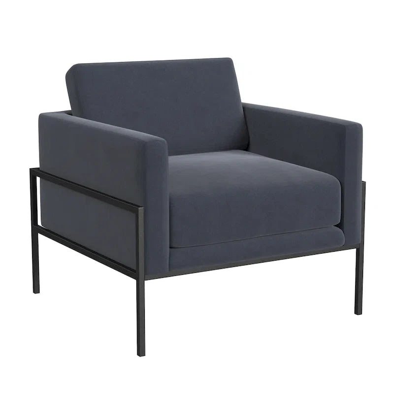 Fauteuil club moderne HomePop rembourré avec cadre en métal