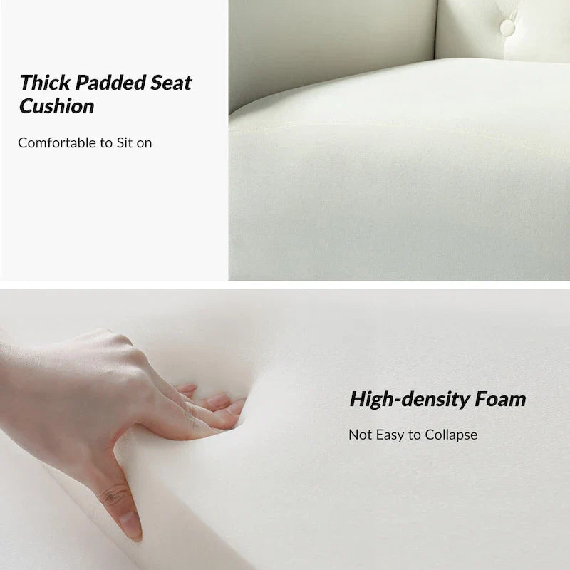Chaise touffetée Abadiana avec accent et piètement en métal