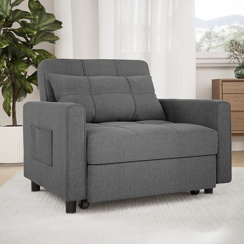 Canapé-lit convertible 3-en-1, Canapé-chaise dépliable, Lit pliant convertible pour salon