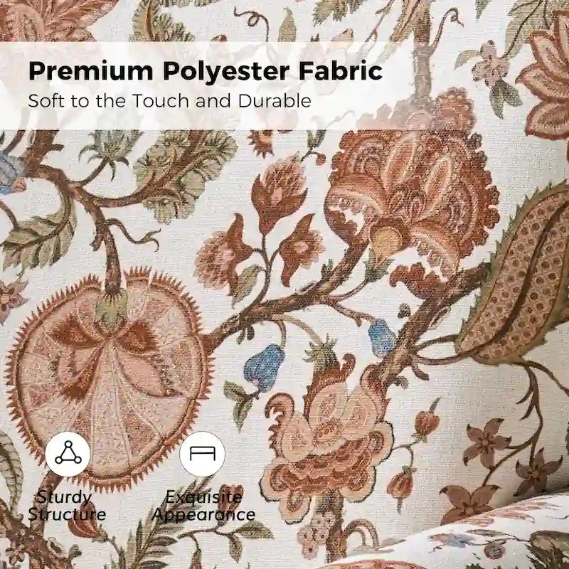 Fauteuil à bascule pivotant Georg en tissu confortable à motif floral avec accoudoirs arrondis par HULALA HOME