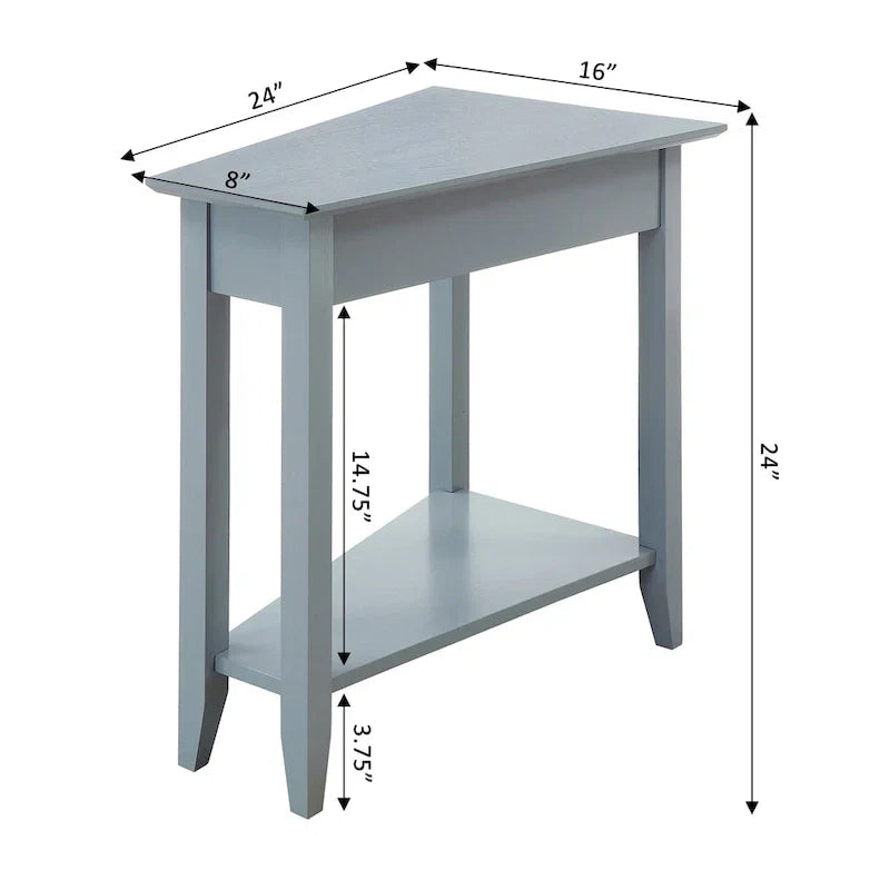 Table d'appoint d'angle American Heritage avec étagère de Convenience Concepts
