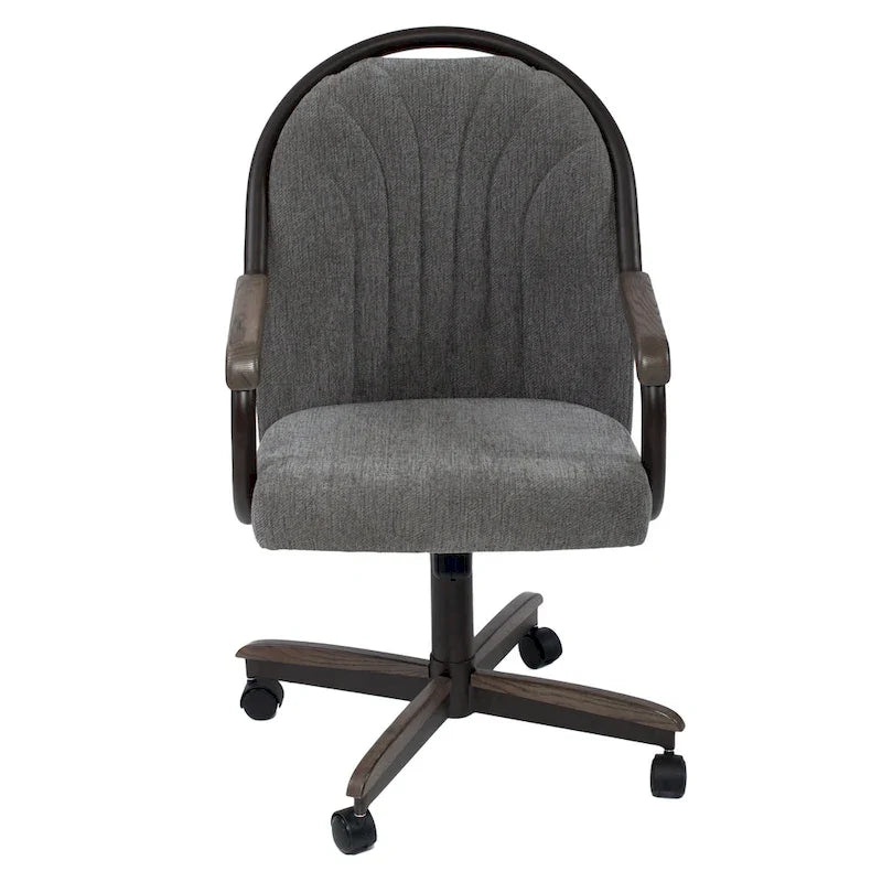 Chaise pivotante et inclinable à roulettes avec coussin pour salle à manger décontractée
