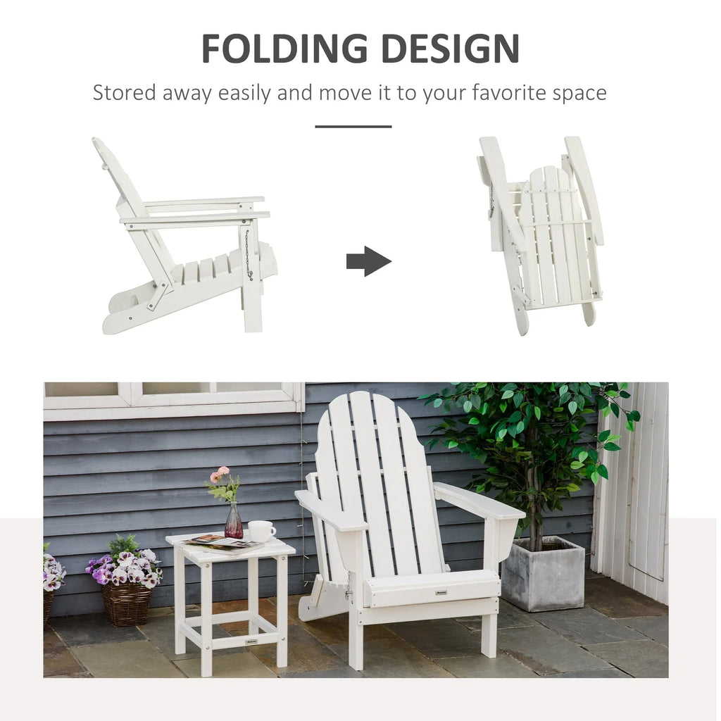 Chaise Adirondack pliante, chaises longues de plage en plastique HDPE toutes saisons pour terrasse et mobilier de jardin
