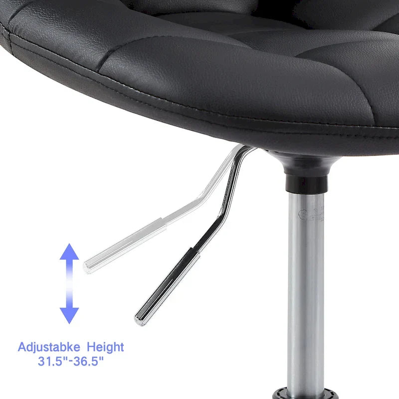 Chaise de bureau à domicile sans accoudoirs Javlergo, chaise de bureau d'ordinateur réglable en hauteur avec roulettes