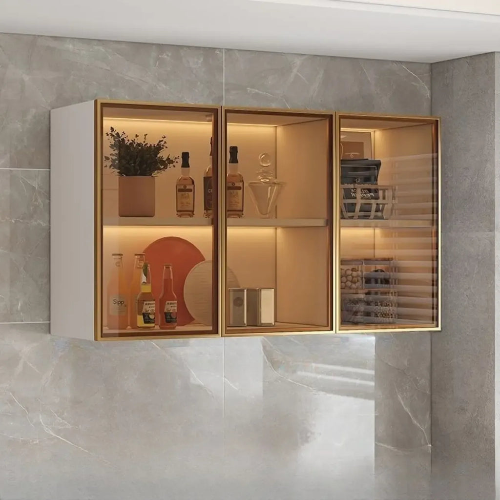 Armoire de cuisine murale grise en bois pour rangement