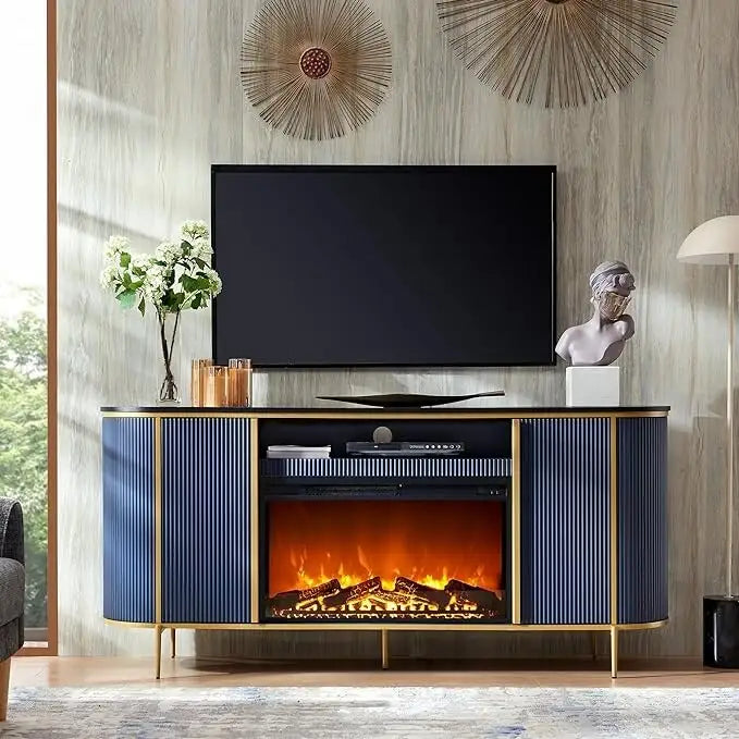 70 Meuble TV moderne de luxe avec cheminée, Centre de divertissement, Console TV