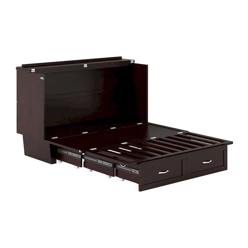 Lit escamotable coffre Chelsea Queen avec matelas