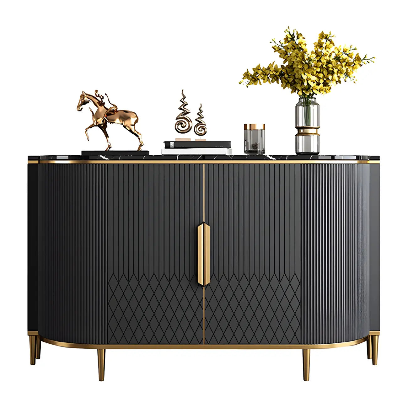 Buffet Glam Marble gris avec rangement