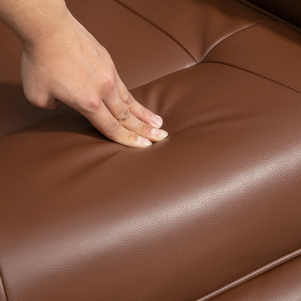 Fauteuil inclinable manuel pivotant en similicuir HomCom avec repose-pieds confortable et relaxant