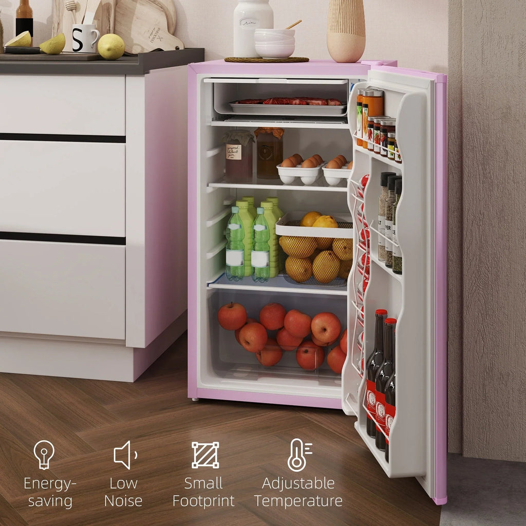 Mini-réfrigérateur de 3,2 pi³ avec congélateur, réfrigérateur compact à porte unique avec thermostat réglable pour chambre à coucher