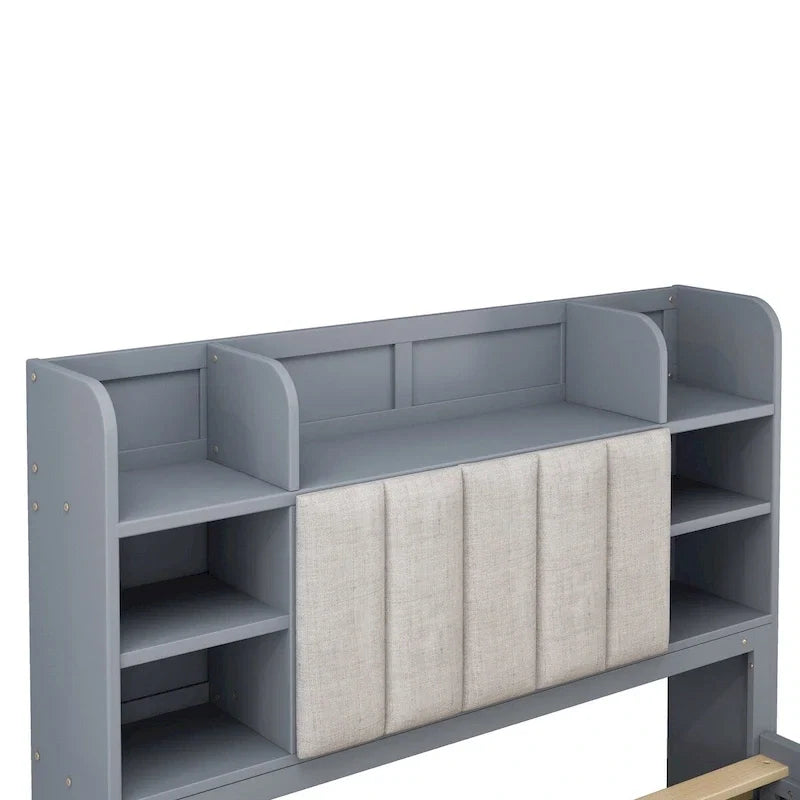 Cadre de lit avec 4 tiroirs de rangement portables sous le lit