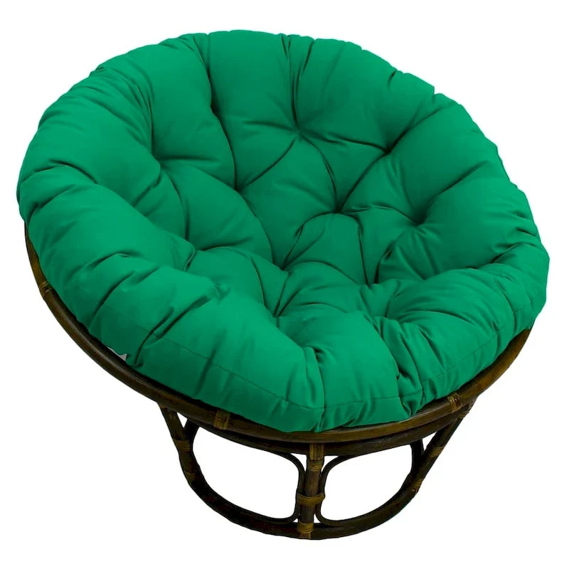 Fauteuil Papasan en rotin de 42 pouces avec coussin en sergé
