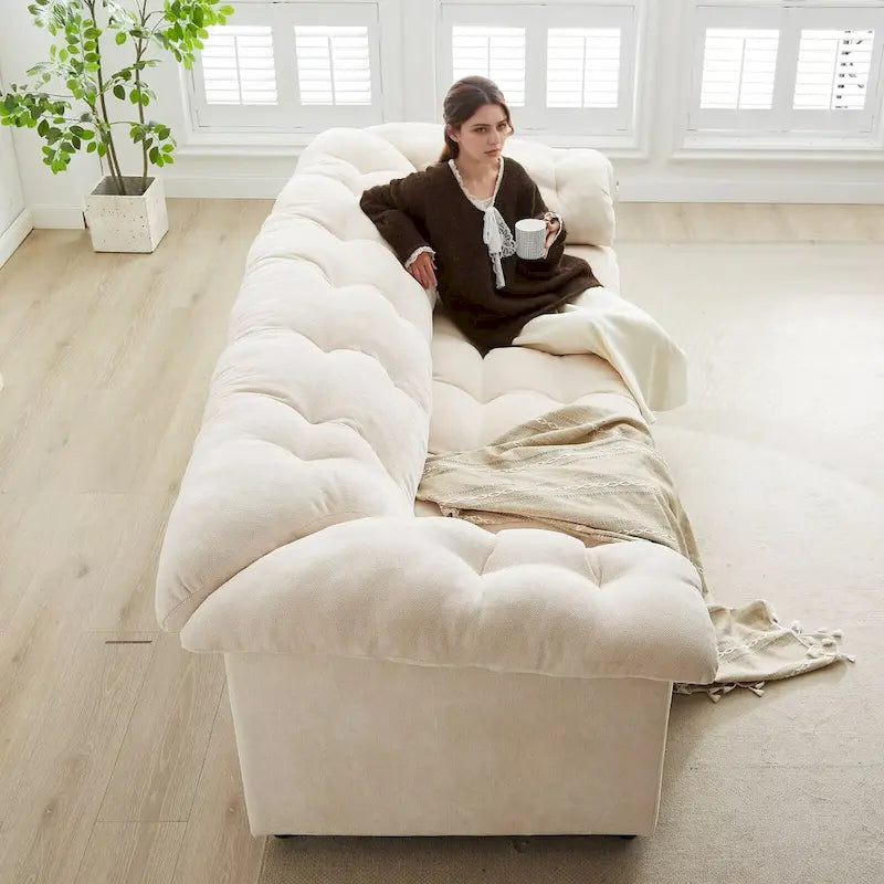 99.2  Canapé profond Chenille Confort, Canapé nuage moelleux tapissé
