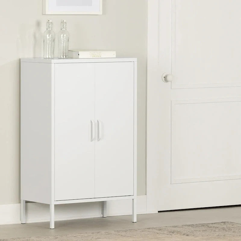 Armoire de rangement métallique à 2 portes avec étagères réglables