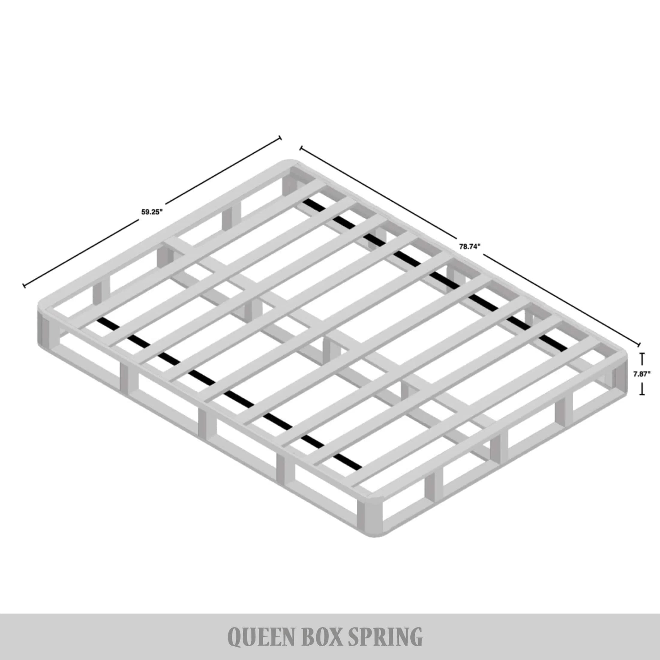 Base de sommier tapissier en bois massif CraftPorch de 8 pouces avec lattes en bois