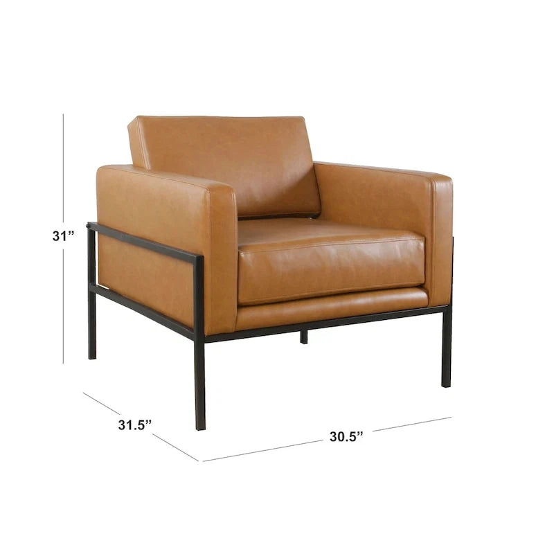 Fauteuil club moderne HomePop rembourré avec cadre en métal