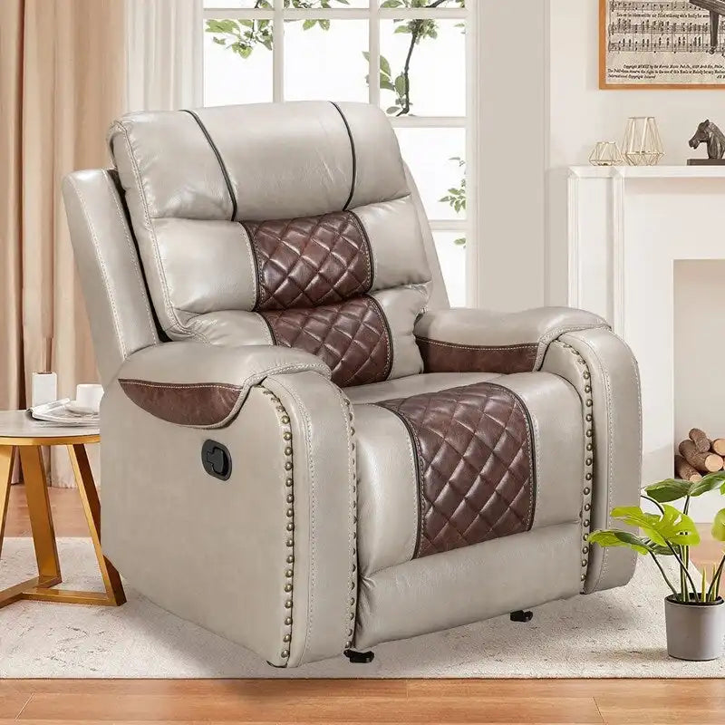 Grand fauteuil inclinable en similicuir de style américain pour salon