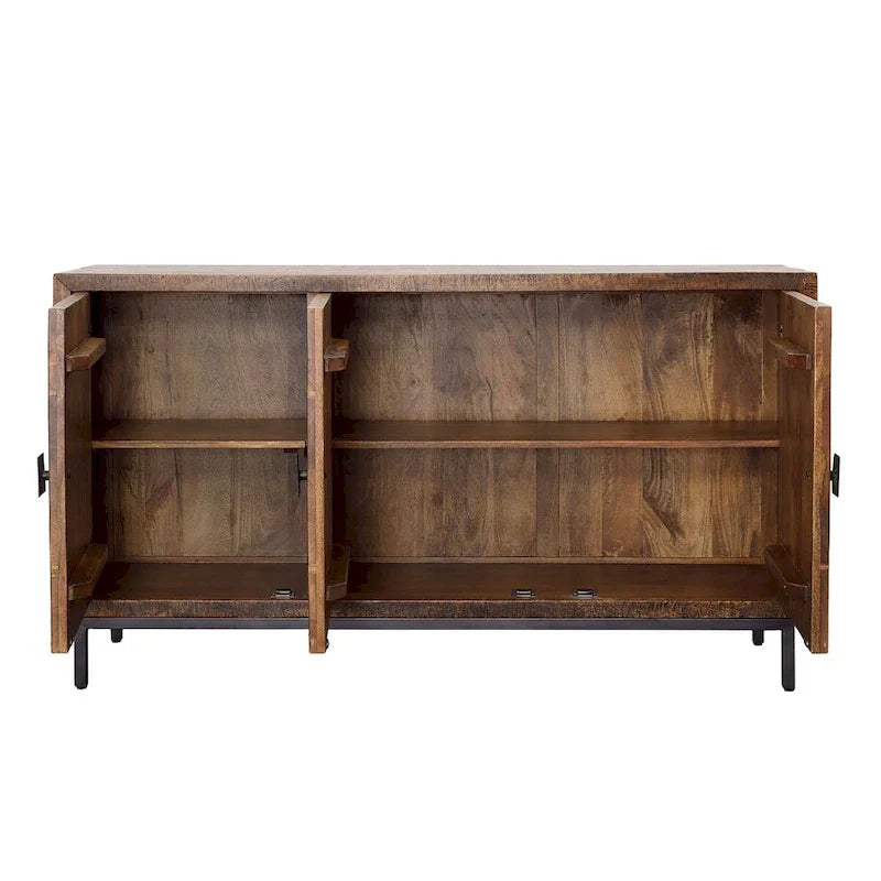 Bahut 2 tiroirs de 160 cm de large, marron