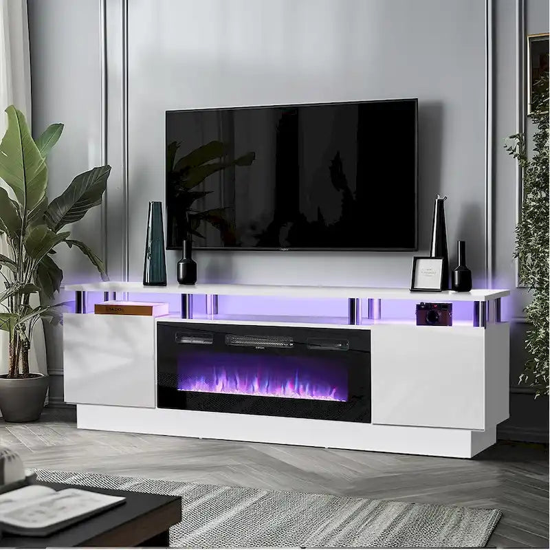 Meuble TV cheminée de 70 po avec foyer électrique de 36 po