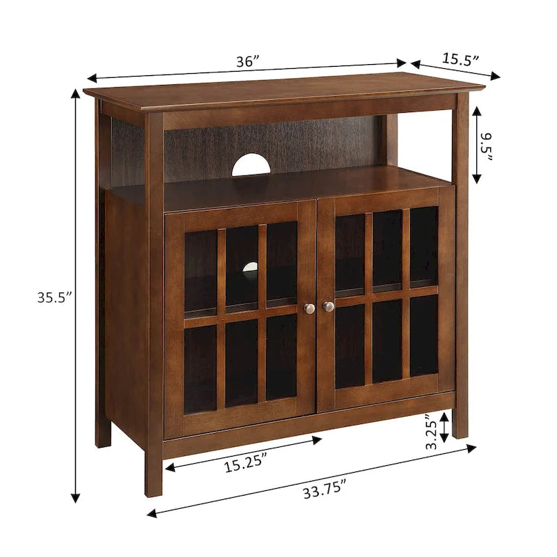 Meuble TV Big Sur Highboy de 40 pouces avec rangements, par Convenience Concepts