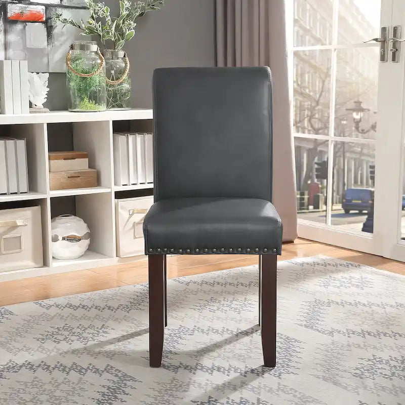Chaise Parsons Copper Grove Five Bridge Eco en similicuir avec clous