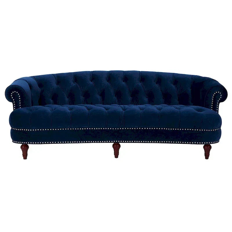 Canapé capitonné chesterfield La Rosa 84 en velours, style moderne du milieu du siècle