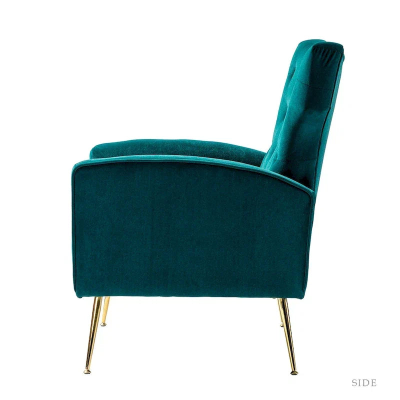 Chaise touffetée Abadiana avec accent et piètement en métal