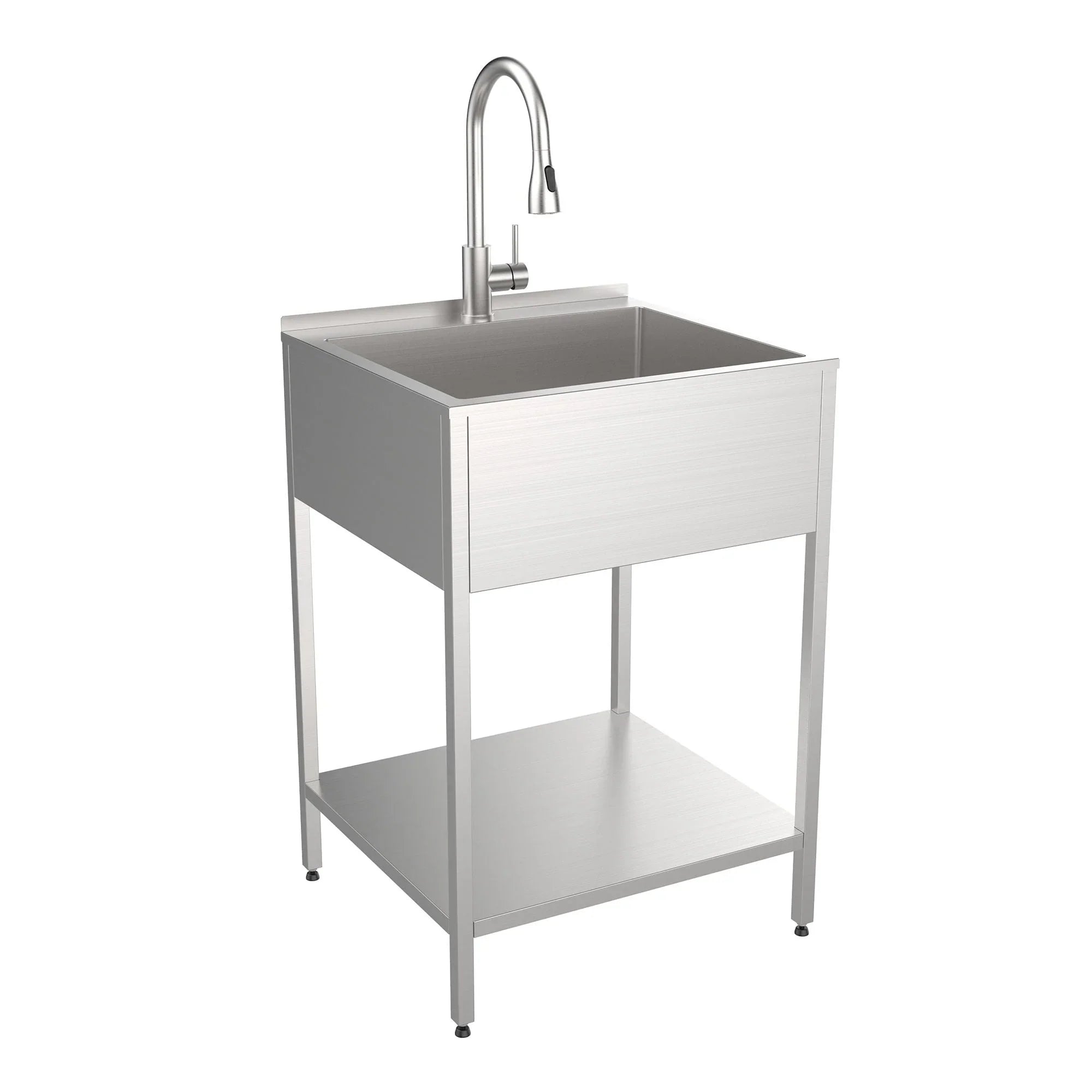 Évier de buanderie et support de lavage en acier inoxydable de 24 po L x 22 po P x 35 po H