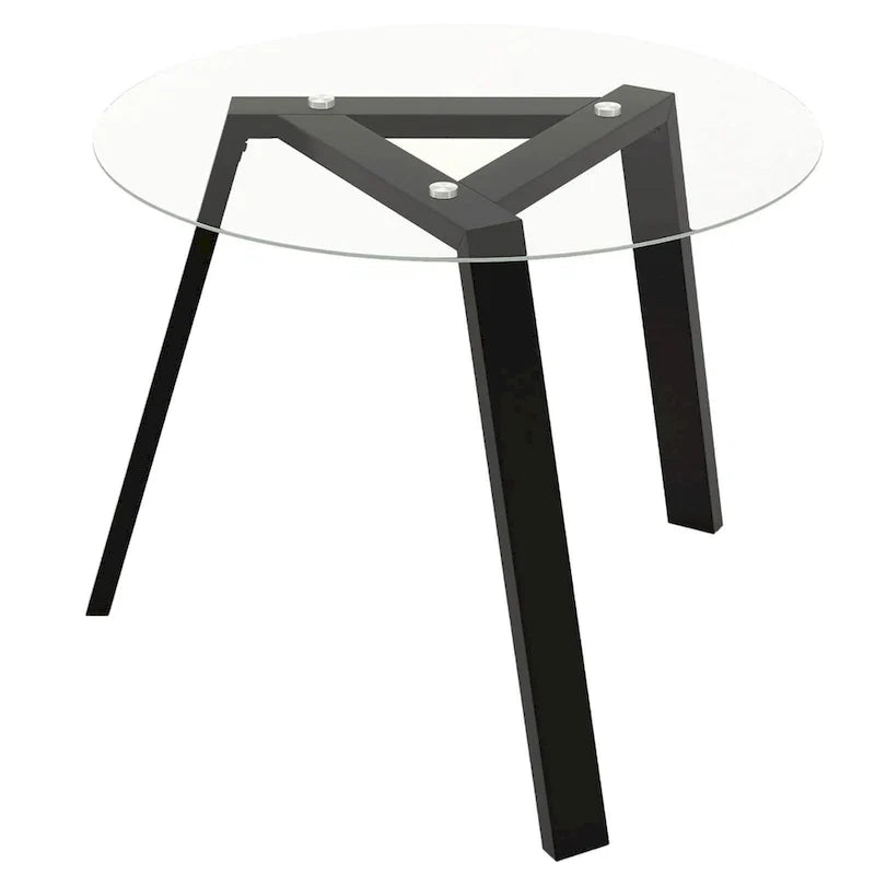 Table de salle à manger ronde en verre Costway 36" pour 4 personnes avec plateau en verre trempé - Voir détails