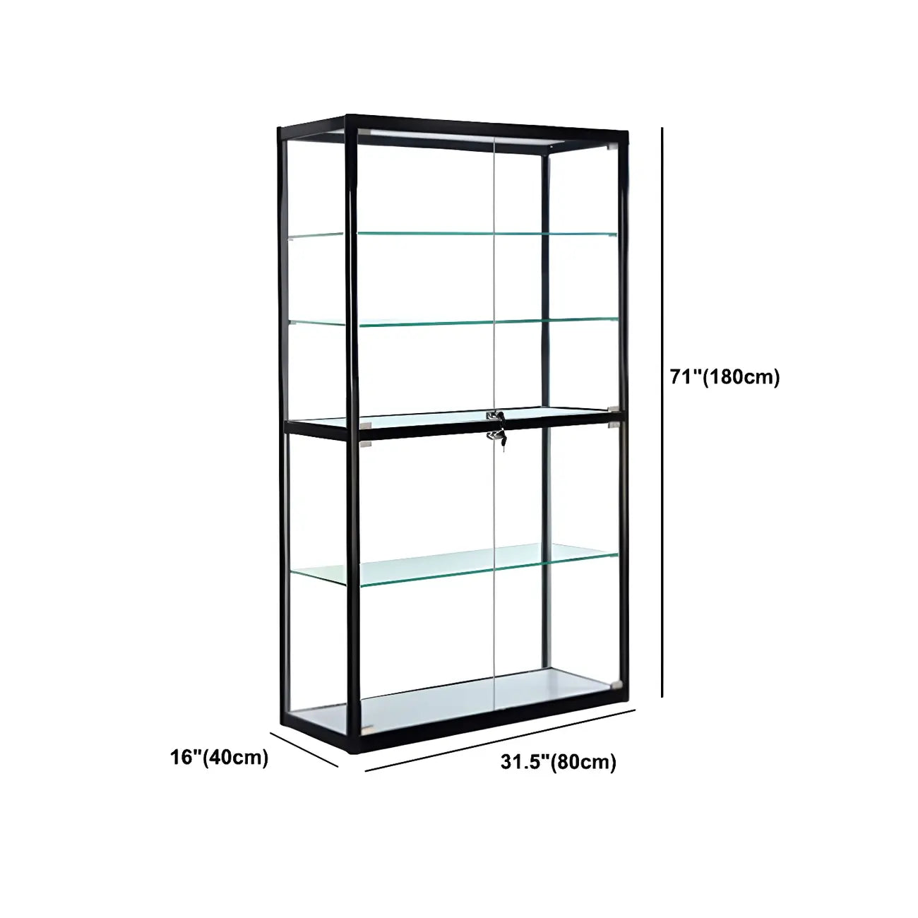 Vitrine rectangulaire contemporaine en verre noir